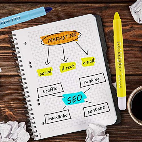 Gel Bilble Highlighter Jxtz 6 Pcs Cute Cool Novelty Solid Accent Pen Office School Supplies Student Children Smooth (6 Assorted Color) #TOP2