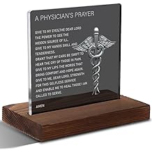 Physicians Prayer Plaques, Physicians Gifts, Medical School Graduation Gifts, Doctors Prayer Gifts, Modern Acrylic Desk Plaque with Inspirational Quotes, 10 x 10 x 1.5 cm,XXD7