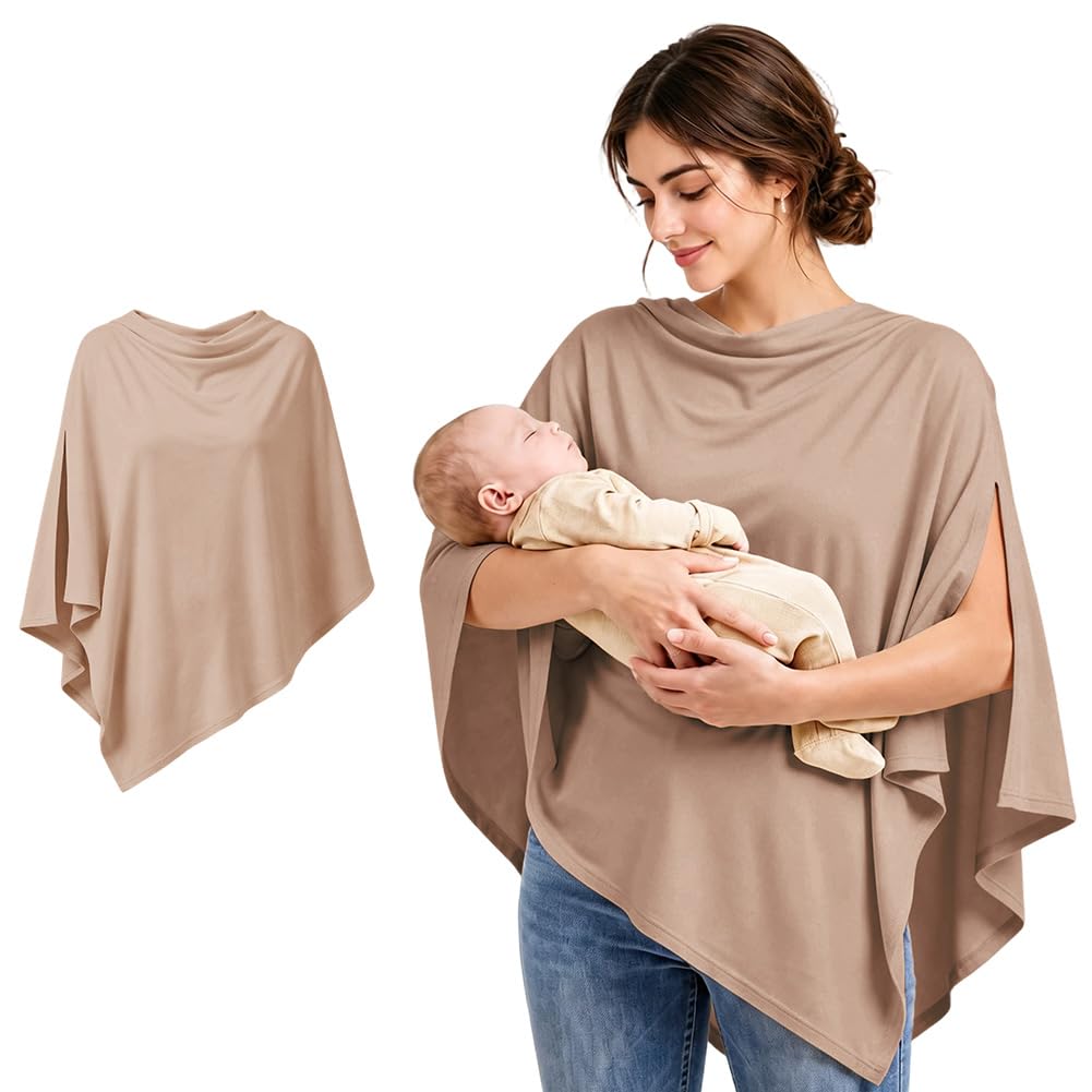AOOWU Muslin Nursing Cover for Baby Breastfeeding, Breastfeeding Cover