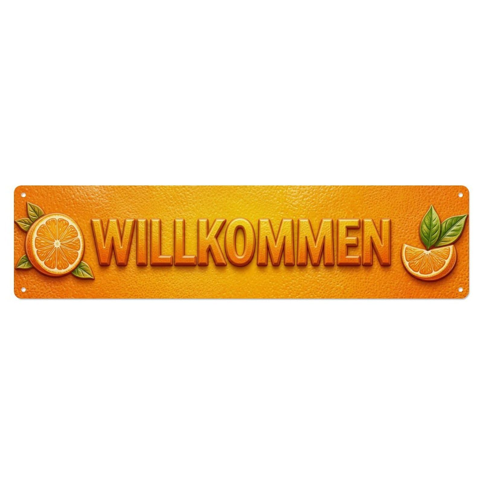 Tangerine Orange Citrus Fresh Welcome Metal Tin Sign