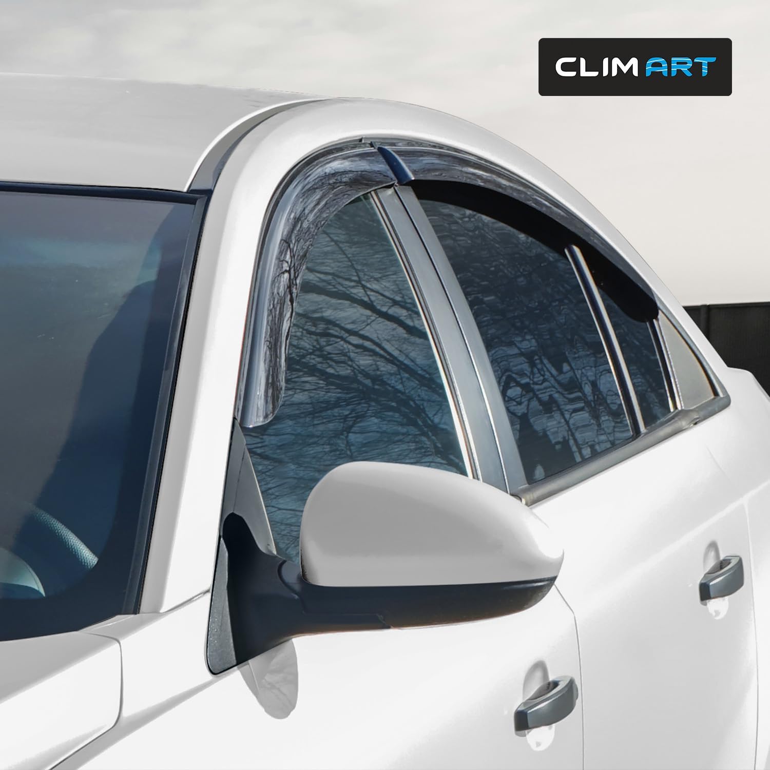 CLIM ART Incredibly Durable Rain Guards for Chevrolet (Chevy) 2011-2015 Cruze Sedan, Original Tape-on Window Deflectors, Vent Deflector, Vent Window Visors, Car Accessories, 4pcs- 411105LPv