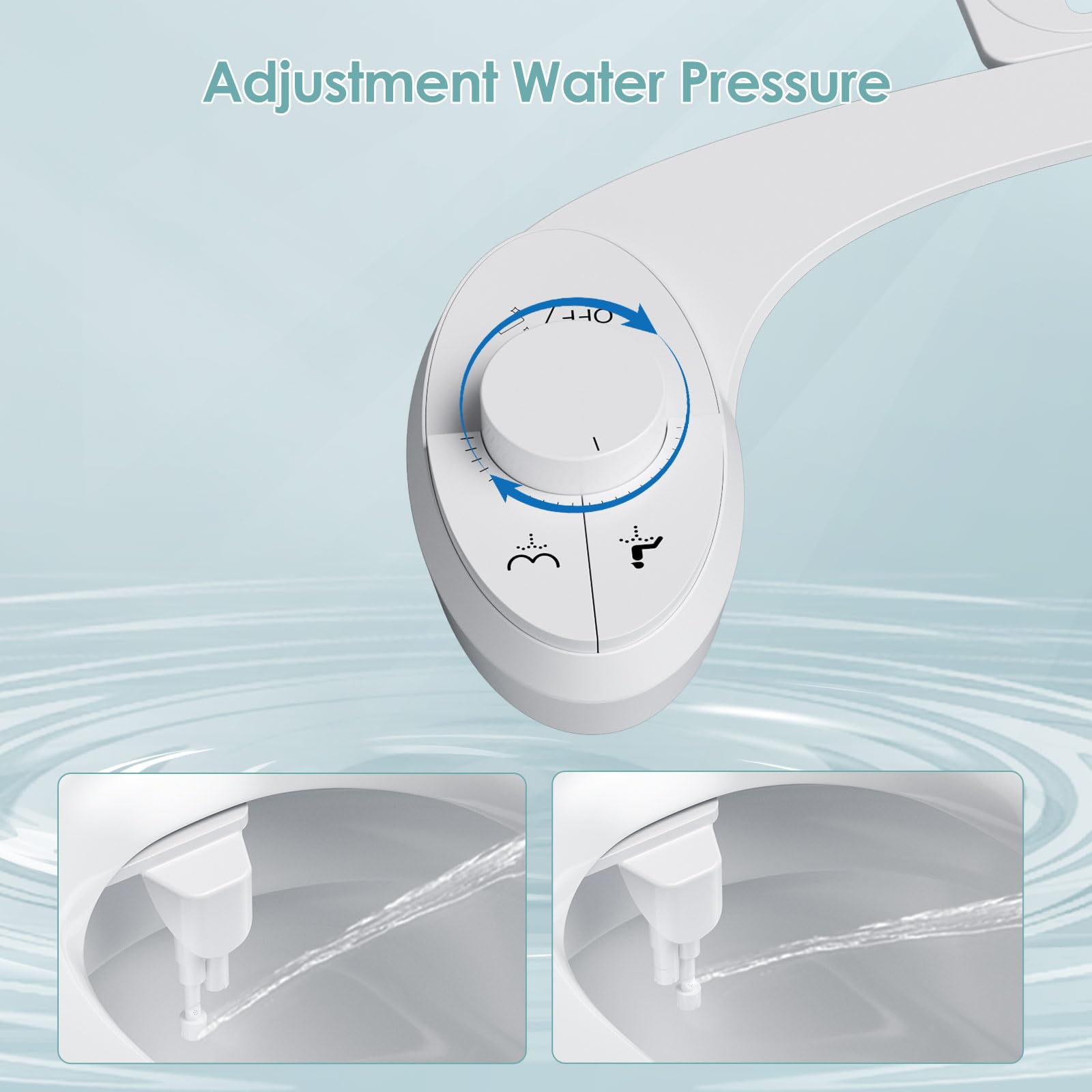 Bidet Portatil para WC,Bidet para WC No Eléctrico Ultrafino y Bidet para Doble Boquilla Retráctiles Autolimpiables,Ajustable de Agua Bidé Accesorio para Inodoro