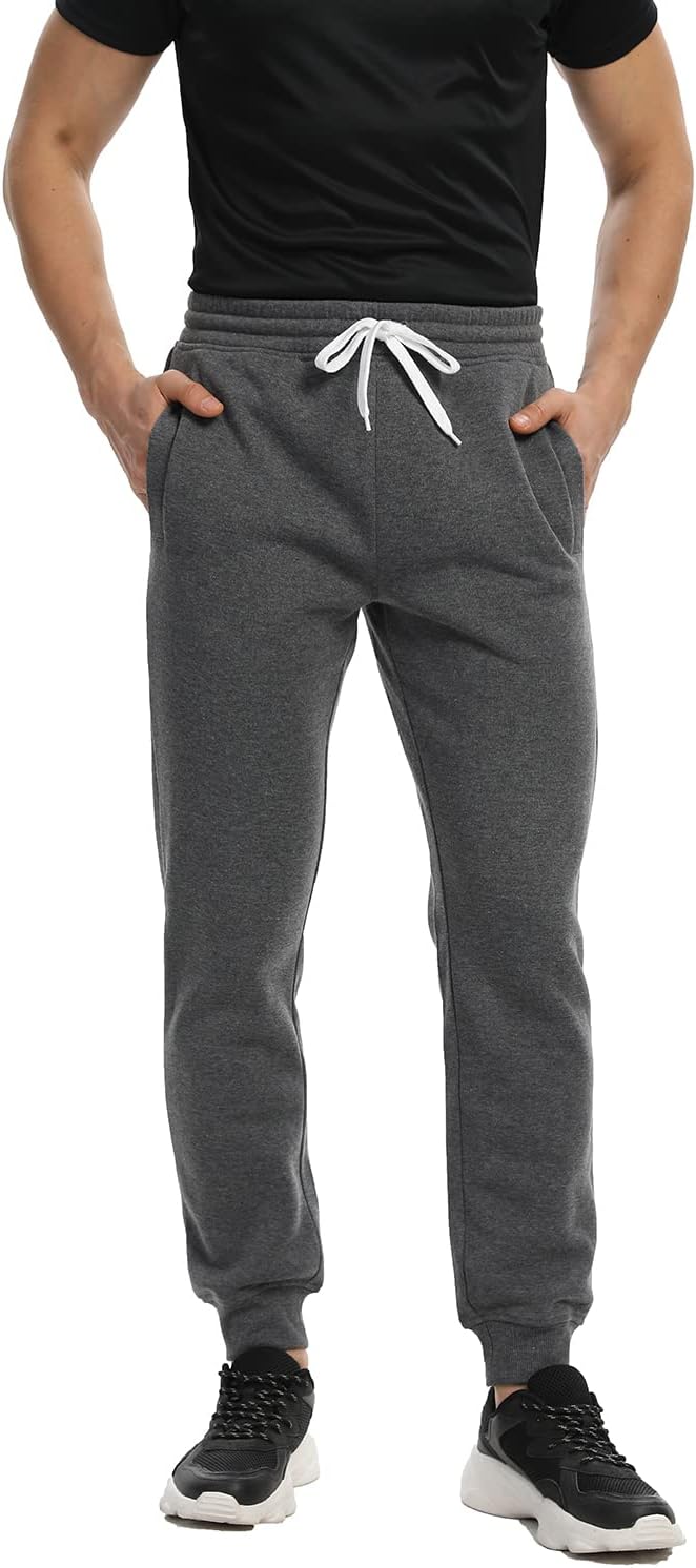 Mens Joggers Sweatpants,3 Pack Fleece Sweat Pants with Pockets/Zipper Pockets Athletic Workout Gym Joggers for Men - Image 5