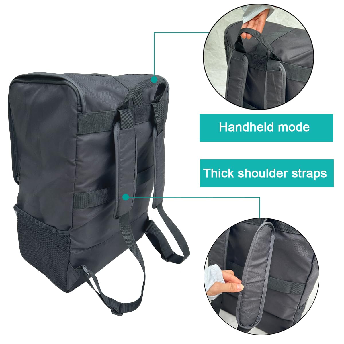 Borsa da viaggio pieghevole per passeggino compatibile con passeggini della serie Cybex (come Libelle, Coya, Beezy) - Dimensioni grandi e piccole - Tessuto resistente, Nero , Small Size (35*20*50CM)