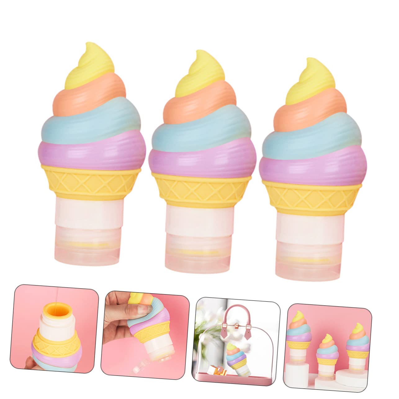 MAGICLULU 3 Set Di Piccole Bottiglie Da Viaggio in Silicone Contenitori Per Articoli Da Toeletta Per Shampoo Contenitori Per Liquidi Da Viaggio Ricaricabili Pompa 3 Pezzi*3