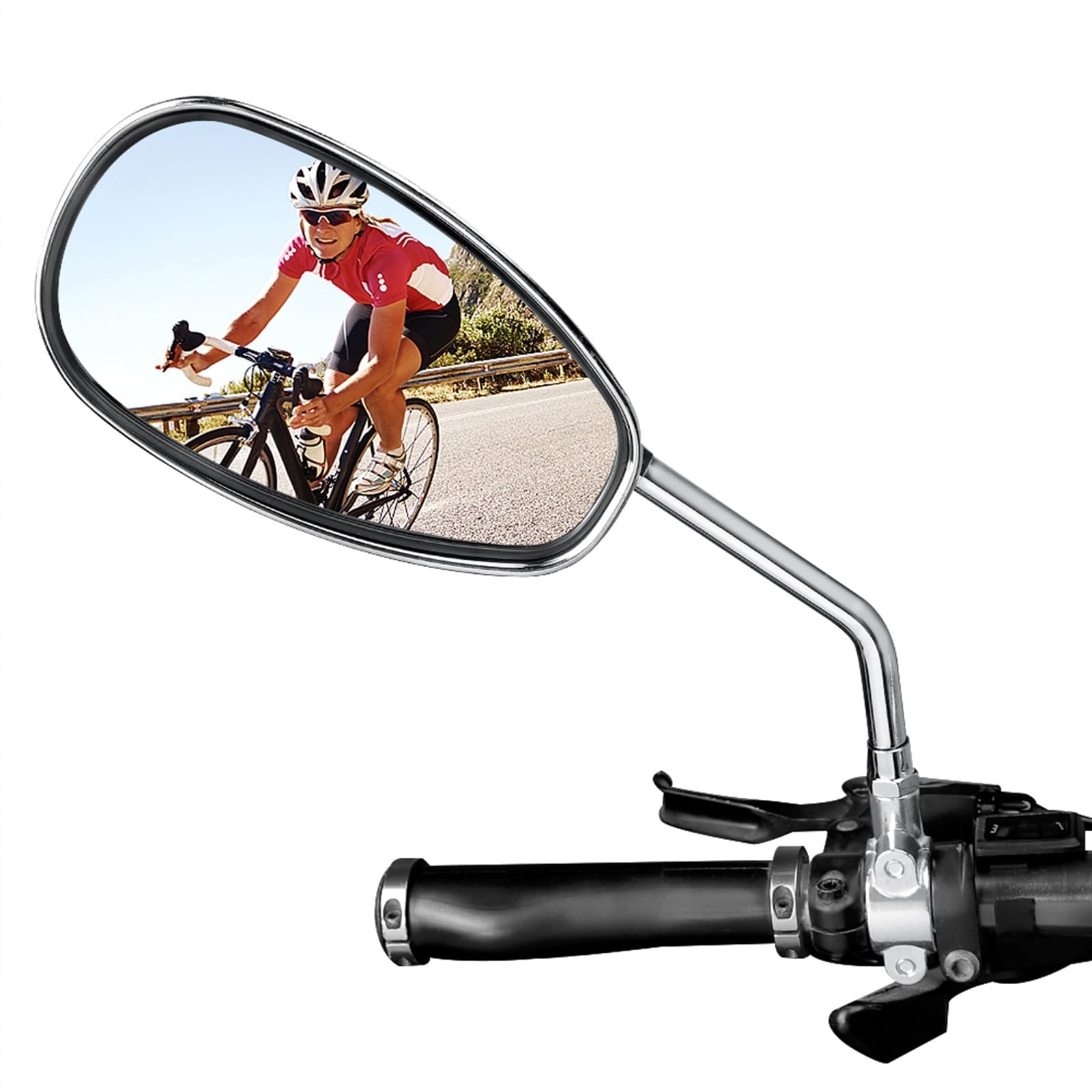Spiegel für Lenkerende Universal Fahrrad Spiegel Breite Palette Fahrrad Rückspiegel Radfahren Zubehör Drehen Fahrrad Spiegel Für E-bike Roller Motorrad Seitenspiegel Motorrad (Größe : 1Pcs Black-Clam