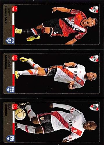 Miniatura 1 de 2015-16 Panini FIFA 365 Stickers Soccer #113-114-115 Ramiro Funes MoriJonathan MaidanaEder Balanta Trading Card Sized Album Sticker Dark shiny