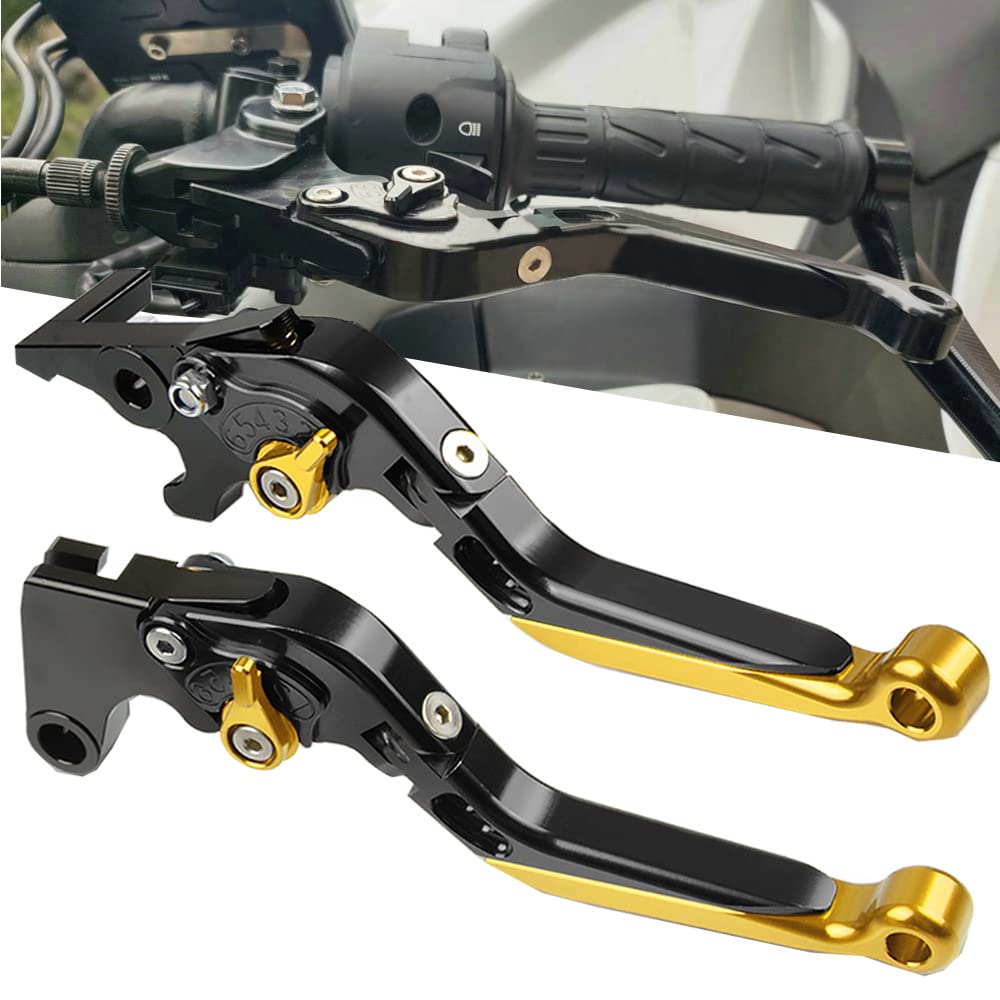 Regolabile Leva Frizione Freno Set per Honda HORNET CB599 CB600F 1998-2006 CB919 CB900F 2001-2008 CBR600F2 F3 F4 F4i 1991-2007 CB400 CB400SF CB400VTEC 1992-1998 Nero+Giallo