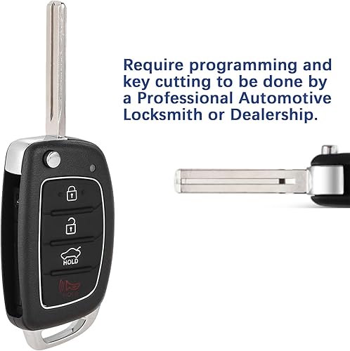 Miniatura 4 de Reemplazo para 2015 2016 2017 Hyundai Sonata llavero, llavero para Hyundai Sonata Remote, Sistema remoto de entrada sin llave P/N: 95430-C1010 FCC