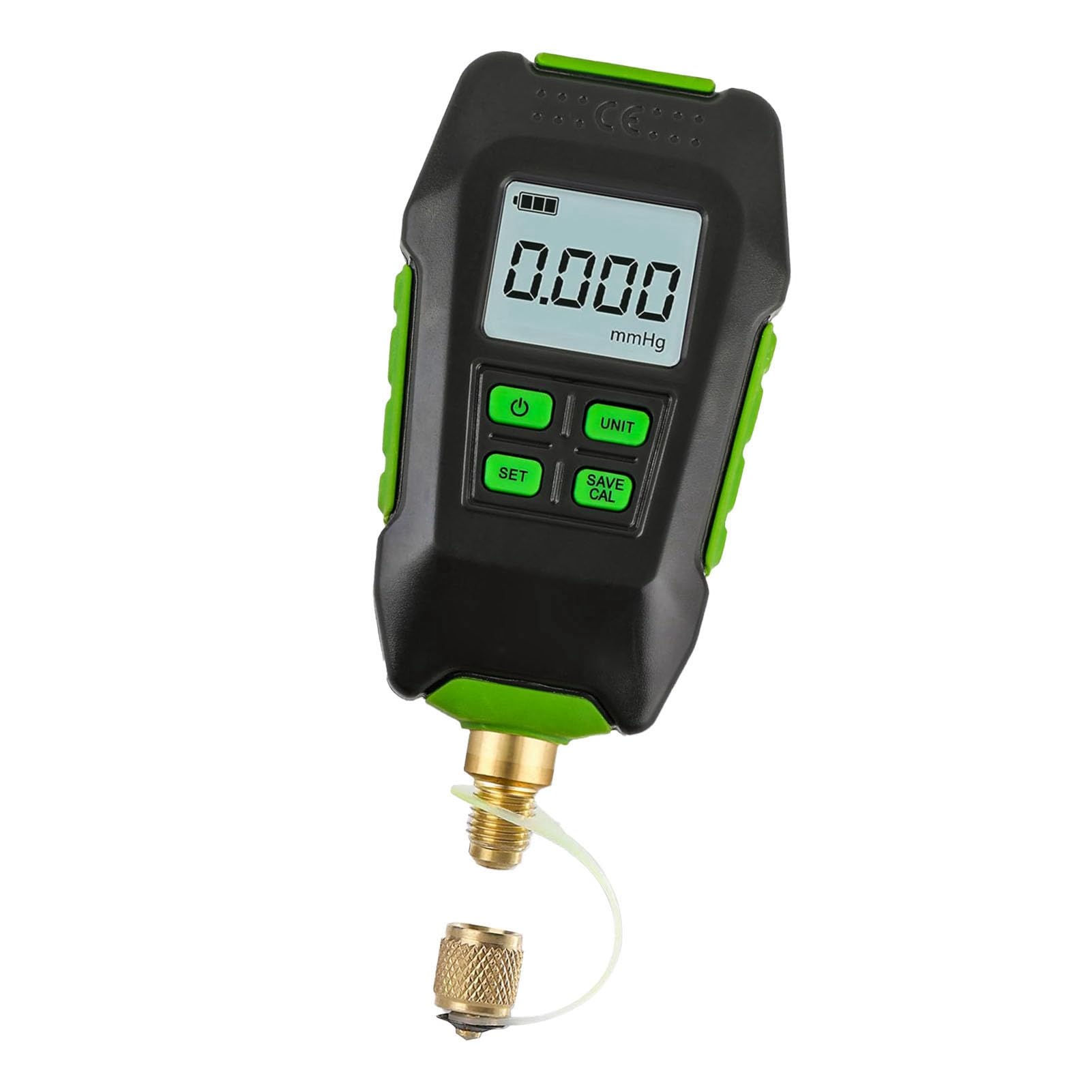Vacuómetro Digital, Pantalla Grande, Precisión Profesional, Conector de Extensión Integrado, Interfaz 20UNF de 7/16 Pulgadas, 4 Unidades de Vacío, Resistente Al Agua y Al Polvo