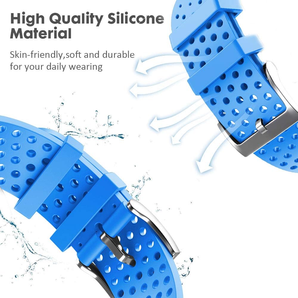ANCOOL Compatible with Garmin Vivoactive 3 Band 20mm Soft Silicone Band Sport Strap Replacement for Galaxy Active 2/Galaxy Watch 3 41mm/Galaxy Watch 4 40mm 44mm Smartwatches (Large,Blue)