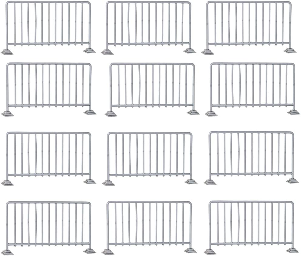 Set of 12 Silver Guardrails for Wrestling Action Figures