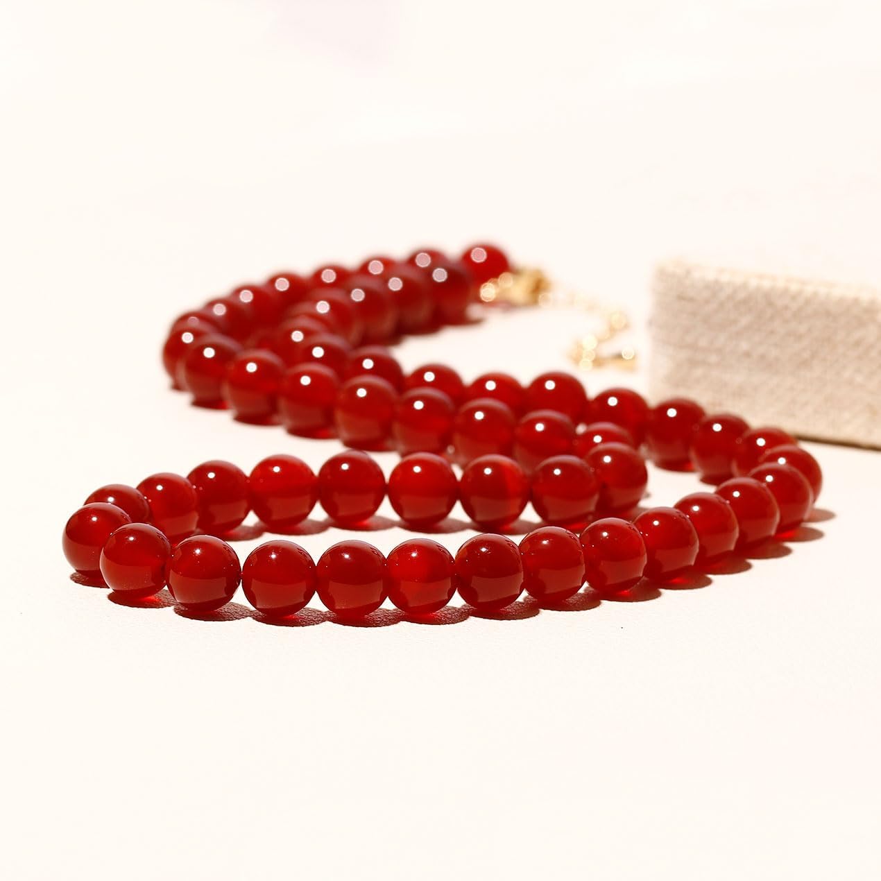 Simple 8mm Gemstones Beaded Necklaces for Women and Men 48-53cm