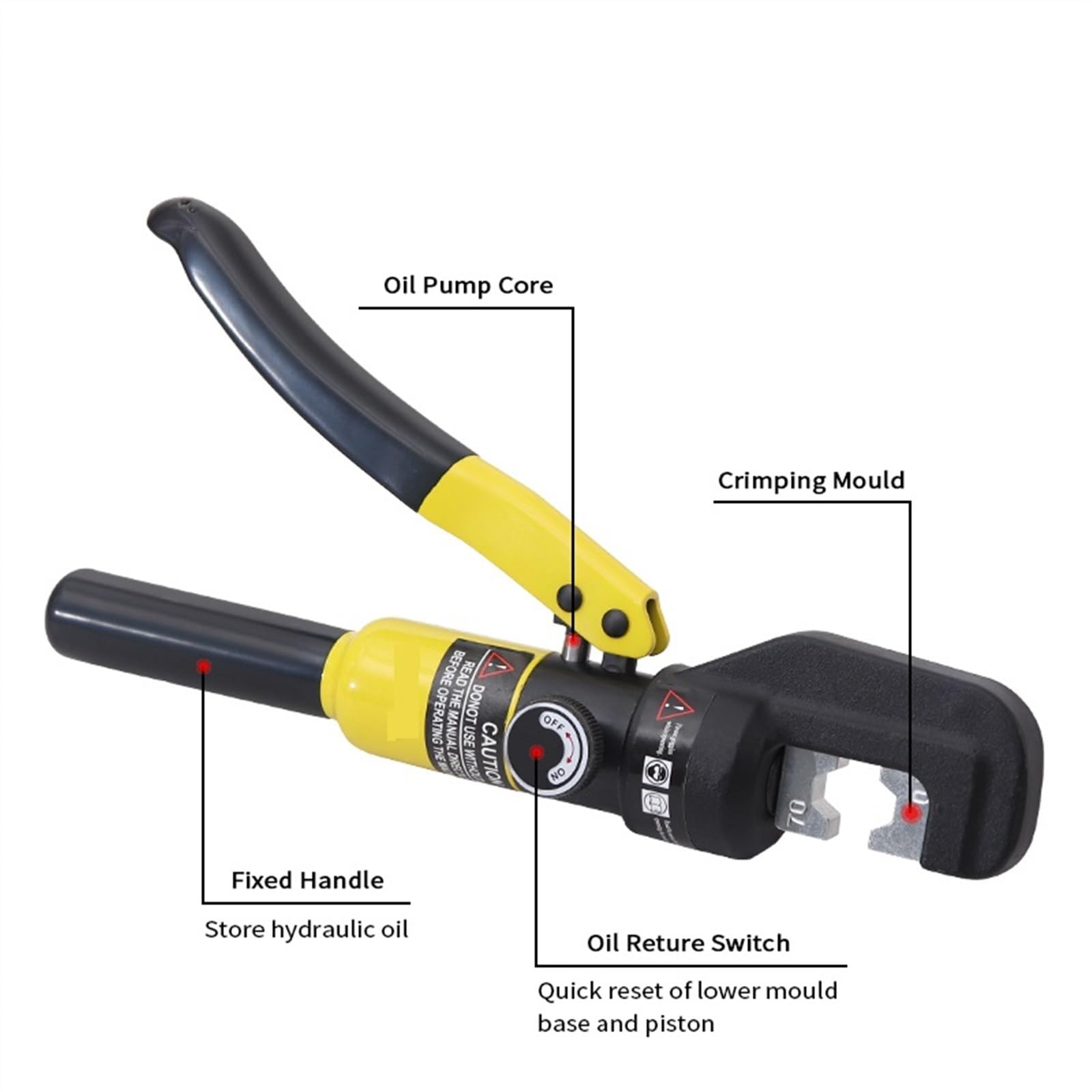Herramienta de prensado hidráulico, alicates de prensado de terminales de Cable, herramienta de compresión hidráulica, rango de 4-70mm², presión 6T herramienta hidráulica