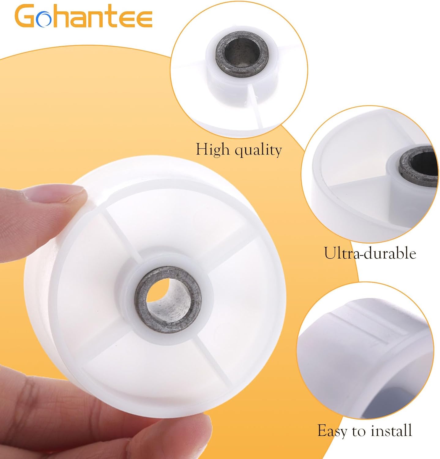 gohantee Dryer Idler Pulley bearing Wheel Replaces # Wp6-3700340 Compatible with Whirlpool, Inglis, Admiral, Kenmore, Crosley, Roper