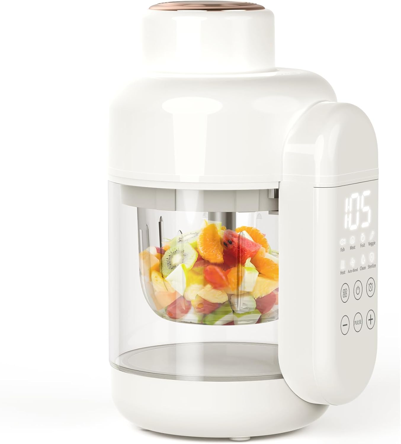 Baby Food Maker Glass Baby Food Steamer and Blender Glass Reservoir & Bowl 12oz No Plastic Food Processor 9 in 1 Onestep Puree Maker Dishwasher Safe Food Grinder Timer with Recipe
