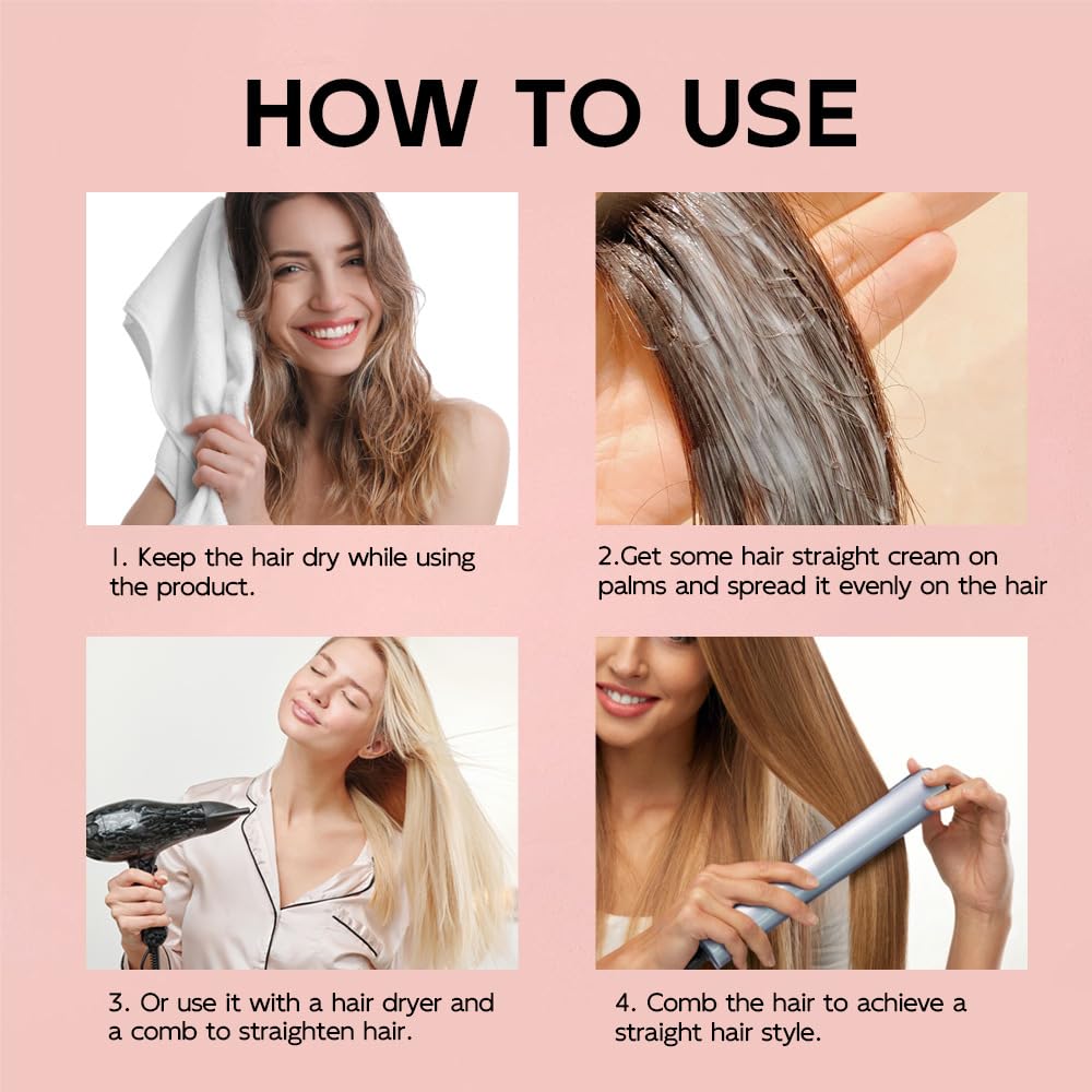 Protein Repair Haarglättungscreme, Frizzy Control Feuchtigkeitsspendende Behandlung, macht das Haar seidig und glänzend, leichte, nicht fettende Glättungspflege, Reparatur von geschädigtem (1pcs)