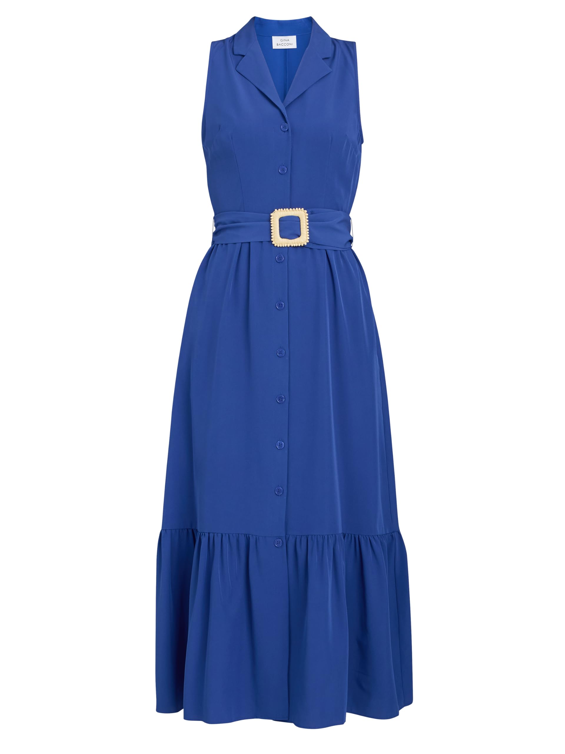 Gina Bacconi Women's Maxi Shirt Dress Cocktail, Blue, XL