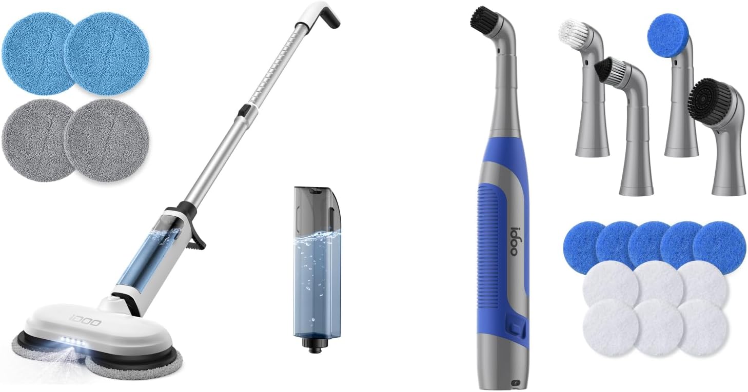 iDOO Electric Mop & Electric Grout Bursh/ Cleaning Brush