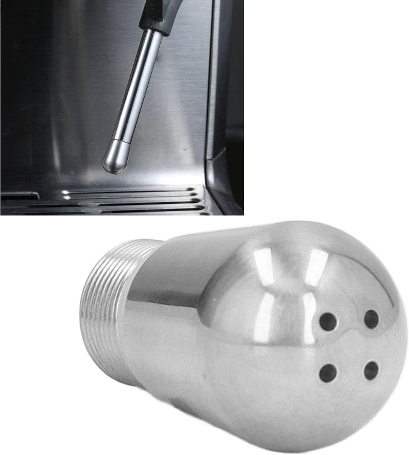 Coffee Machine Steam Nozzle: 4 Hole Stainless Steel Steam Nozzle Tip Compatible with Breville 8 Series Semi Automatic Coffee Machine, Durable Wand Tip Replacement