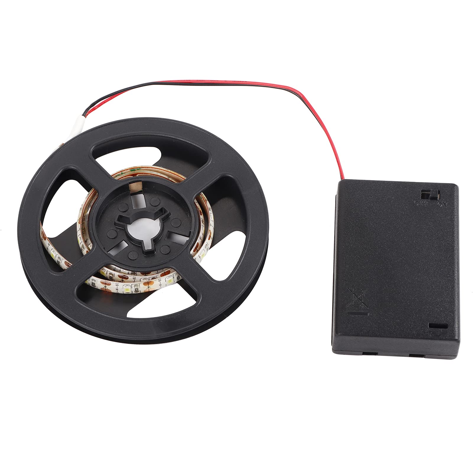 Valentine's Day PresentAndraw Warm White Battery Powered LED Strips Light, Tape Lamp, for Container Bedroom Wall Cupboard Stairs TV Kitchen(Zhengbai)