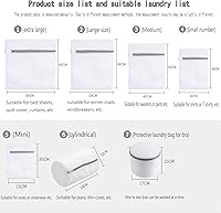 Vista 3 de Bolsa de lavandería de 5 piezas, bolsas de malla con cremallera, bolsas de lencería para lavar delicados, bolsas de lavandería de viaje, para ropa