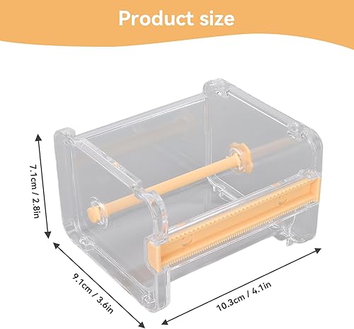 Miniatura 3 de Agatige Cortador de cinta adhesiva transparente visible para escritorio, dispensador de cinta Washi, soporte de cinta en rollo para oficina en casa