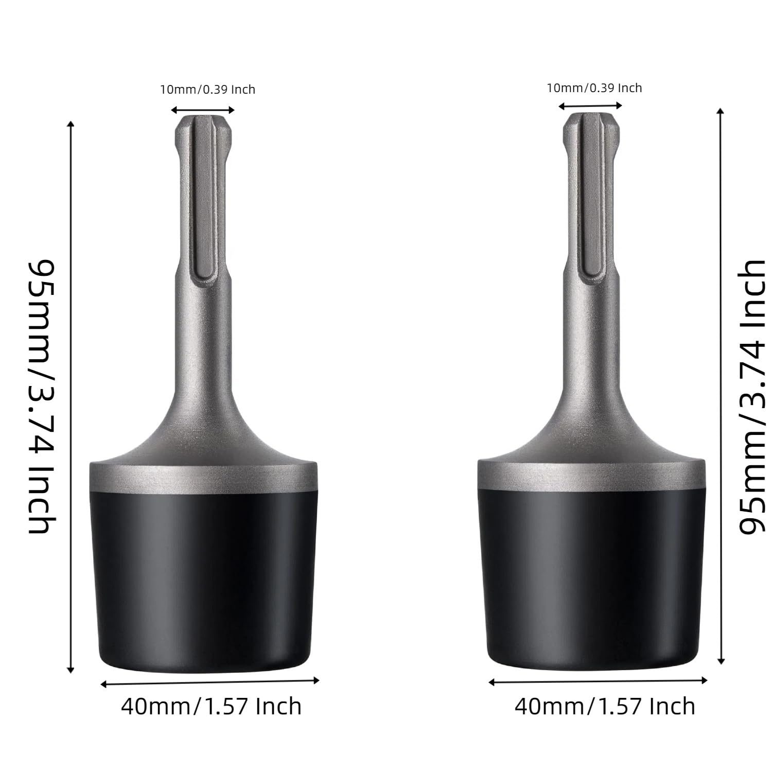 2Pcs Angetriebener Gummihammer mit SDS PLUS-Griff Gummi-Werkzeug Hammer für präzise Heizkörperreparaturen,robuste Rohrmontage,Fliesenverlegung und vielseitige Tischlerarb, 40 * 95mm
