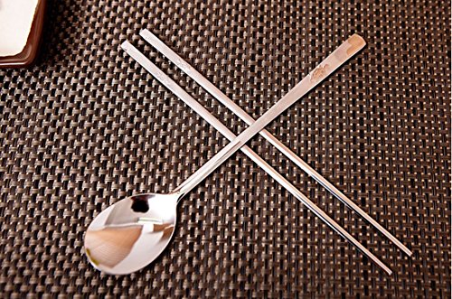 [Queen Sense] Stainless Steel Spoon And Chopsticks 6Set / Turtle Patten/Tableware/Korean Kitchen #TOP5