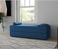 Sofá-Cama Casal 3 Lugares Cecília Linho Azul Marinho
