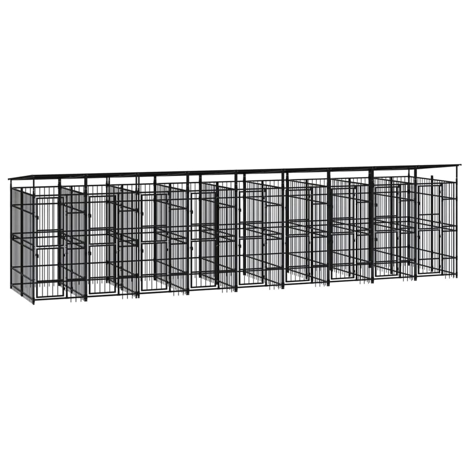 ShGaxin Perrera de Exterior con Techo de Acero 16,59 m Parque para Perros, Valla Perros, Corralito para Perros, Parque para Perros Cachorros, Corral Perro, Vallado para Perros - 3097954