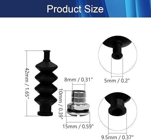 Miniatura 2 de Bettomshin 2 juegos de sellos de goma impermeables para barra de empuje, cubierta de órgano de 1.65 pulgadas + asiento de aluminio, modelo MV-0018