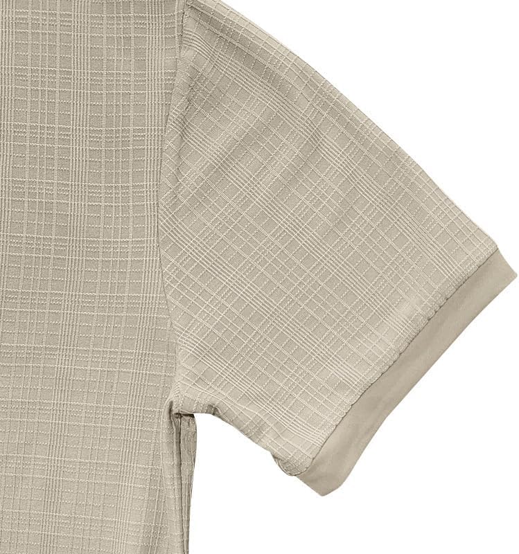 Men's Henley Shirt - Short Sleeve 1/4 Button Loose Breathable Casual Top for Business Everyday Wear - Image 5