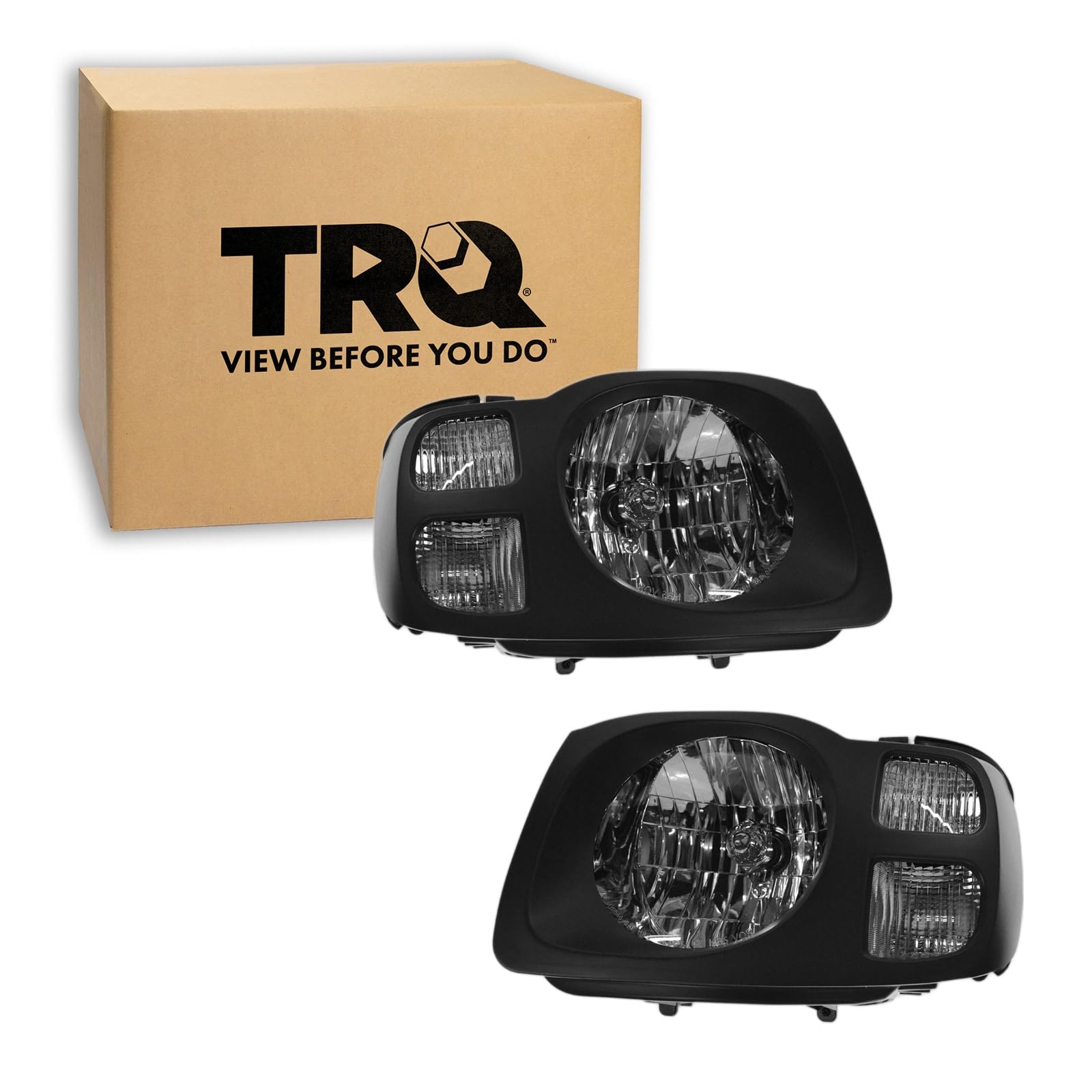 TRQ Headlight Assembly Set NI2502147 NI2503147 Compatible with 2002-2004 Nissan Xterra