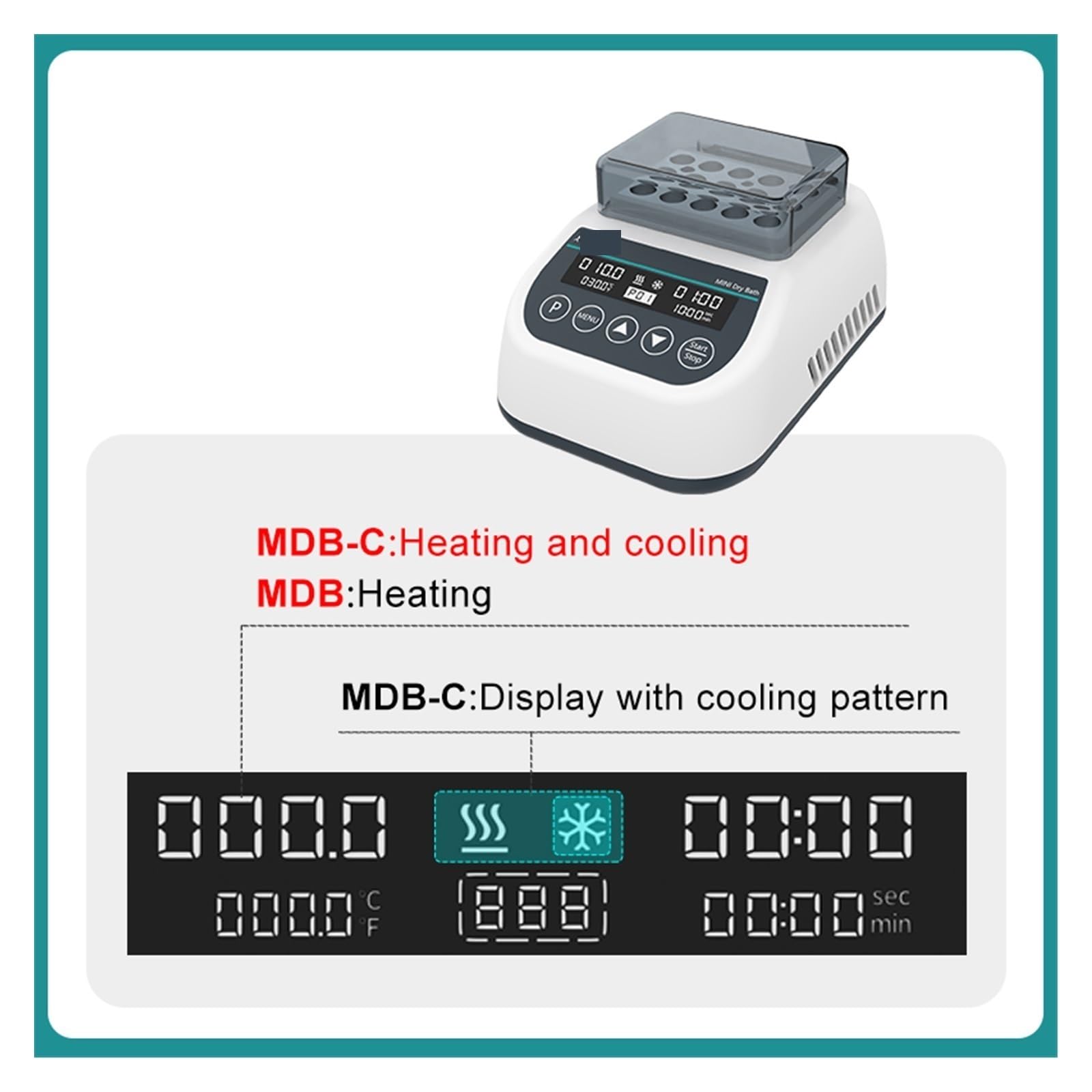 Mini riscaldatore da laboratorio termostatico for incubatore a bagno secco portatile con blocco riscaldante for centrifuga Tu 0,2/0,5/1,5/2 ml,Velocità precisa(MDB (1.5mlx15))
