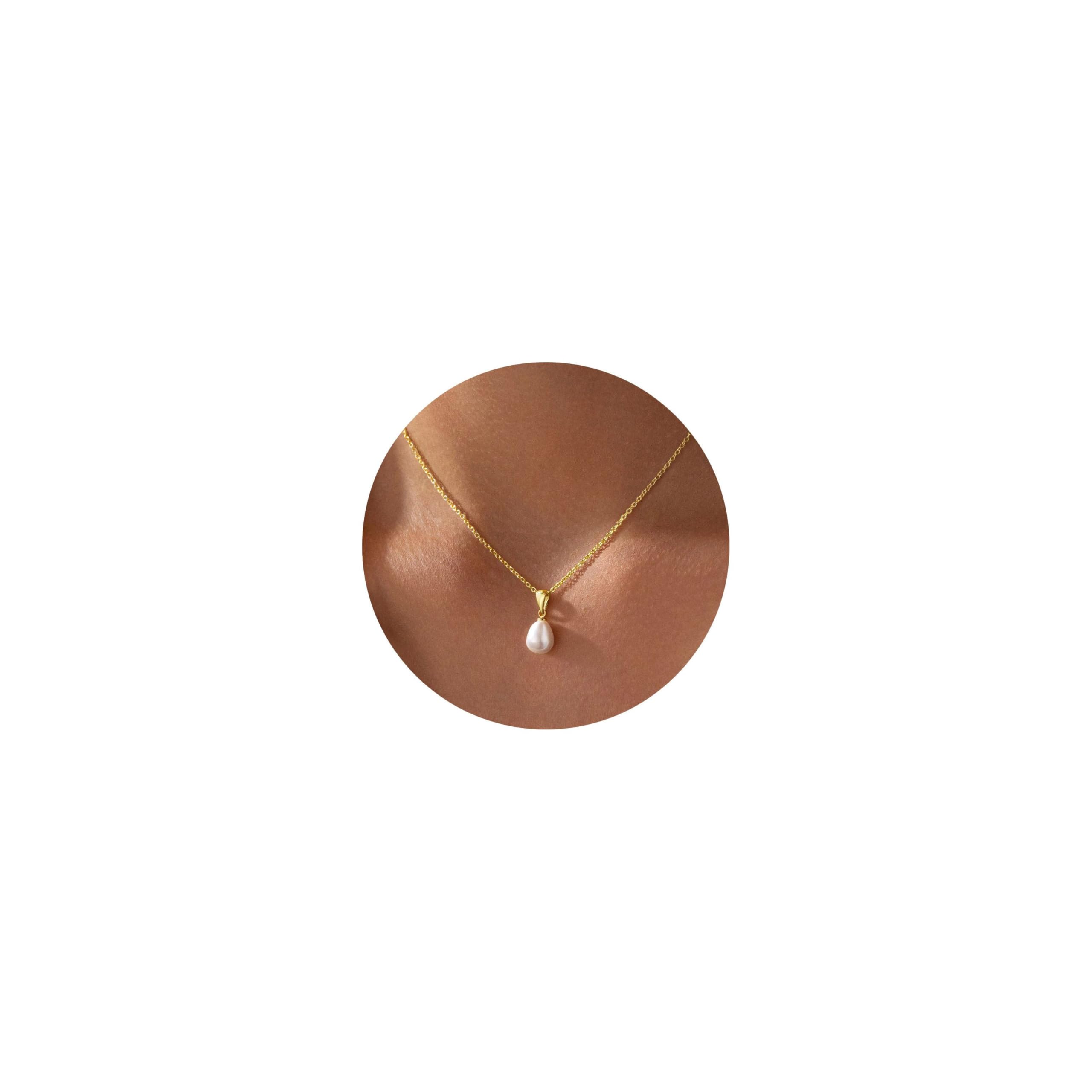 Yoosteel Gold Plated Pearl Necklaces for Women, Gold Plated Jewelry