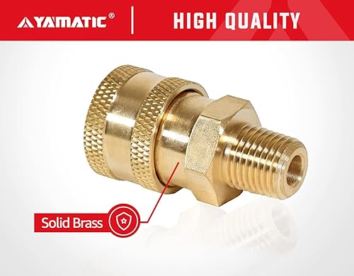 Miniatura 5 de YAMATIC Accesorio para lavadora a presión, 14 "macho Npt a enchufe de 14", acoplador de conexión rápida de 14 pulgadas, acoplador de lavadora a