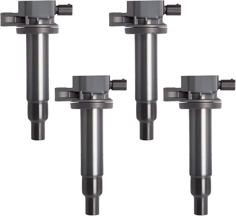 Motorevo 4Pcs Ignition Coil Pack 1.5L L4 Compatible with Toyota Yaris 2007-2018, Prius 2001-2009 (Prius C 2012-2019), Echo 2000-2005 & Scion xA/xB 2004-2006 - Replace OE# UF316