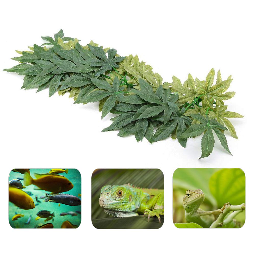 Plantes artificielles Herbe verte en plastique avec ventouse pour aquarium Reptile Terrarium Habitat boîte Ornements Extérieur De La Maison Jardin Décor (50cm)
