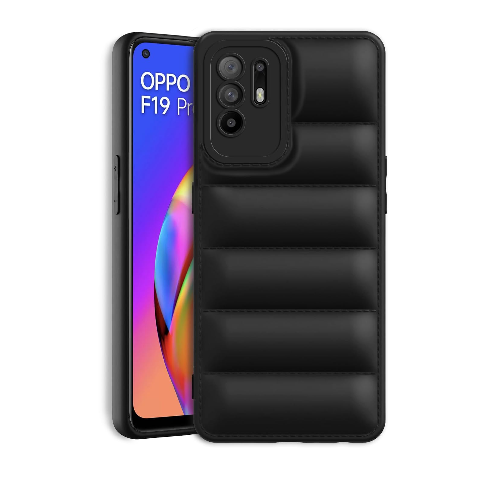Plus Puffer Case Camera Protection Soft Back Cover for Oppo F19 ProPlus 5G | Oppo F19 Pro+ 5G - Black (B0CQG5D36G) Amazon Price History, Amazon Price Tracker