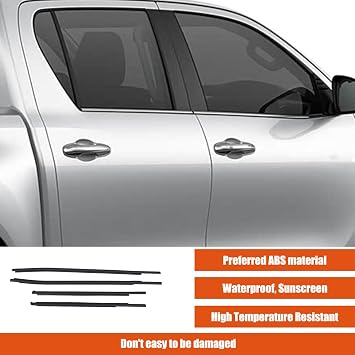 Car Outer Door Windows Weatherstrip Glass Seal Belt Rubber Moulding Strips Compatible for Toyota Hilux 2016 2017 2018 2019 2020 Waterproof Pressure Sealing Strip 68160-0K010