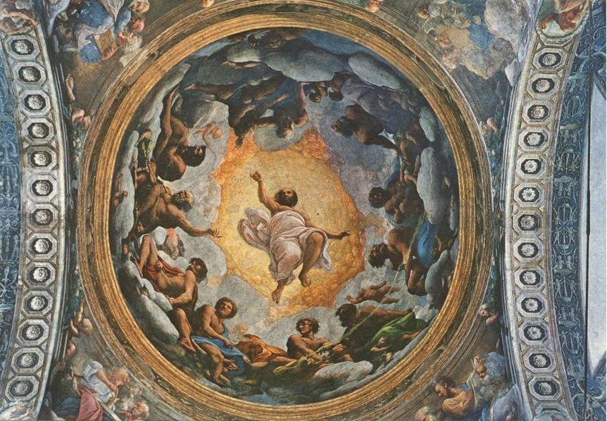 Poster St John Correggio toile de maitre Renaissance italienne 58x90