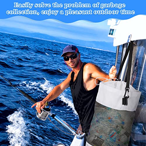 2 Packs Portable Boat Accessories Trash Bags Mesh Trash Bags Boats Trash Can Boat Garbage Container For Boat Kayak Camper Fishing Cabin Storage Men Women Adults (Black, White) #TOP4