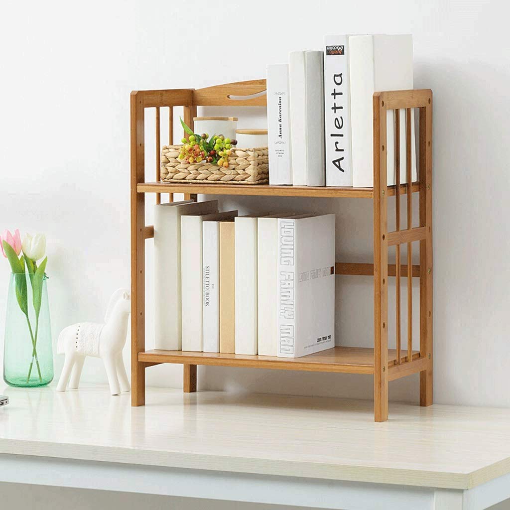 Aufbewahrung Ordner/Schnellhefter/Organisator/Einstellbare natürlicher Bambus Desktop-Bücherregal 2 Layer Desk Organizer Multipurpose-Anzeigen-Regal for Office Küche Lagerung oder Blumen und Pflanzen