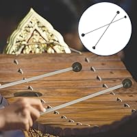 Vista 6 de Mikinona 2pcs Marimba Mallets with Soft Head Portable Double-headed Percussion Instrument Drumsticks for Xylophone Tongue Drum Bells More