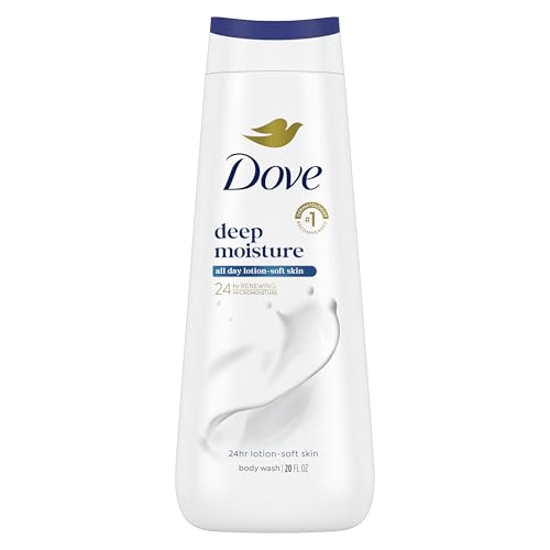 Dove Body Wash Deep Moisture For 24hr Lotion-Soft Skin Moisturizing Skin Cleanser with No Sulfates No Parabens 20 oz