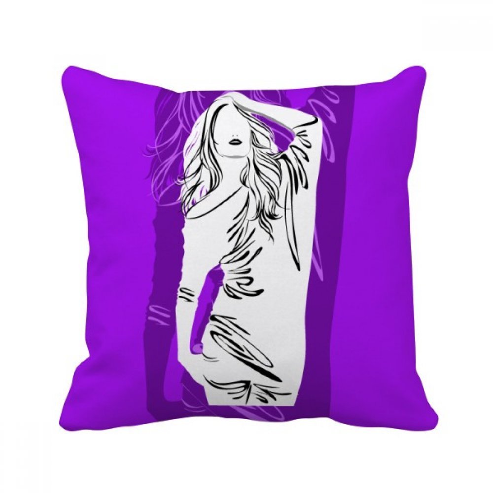 Coussin Violet Plump Cheveux Longs multicolor oreiller 40x40