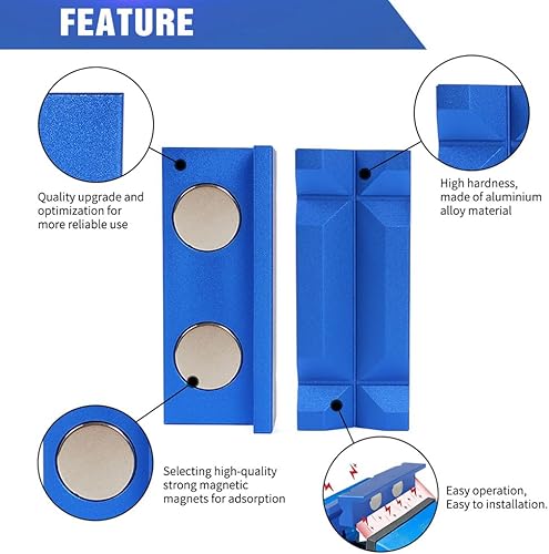Miniatura 3 de BARTOO Almohadillas de mordazas de tornillo de aluminio de 4 pulgadas, tornillo de banco magnético reversible, cubiertas de mordaza de tornillo de