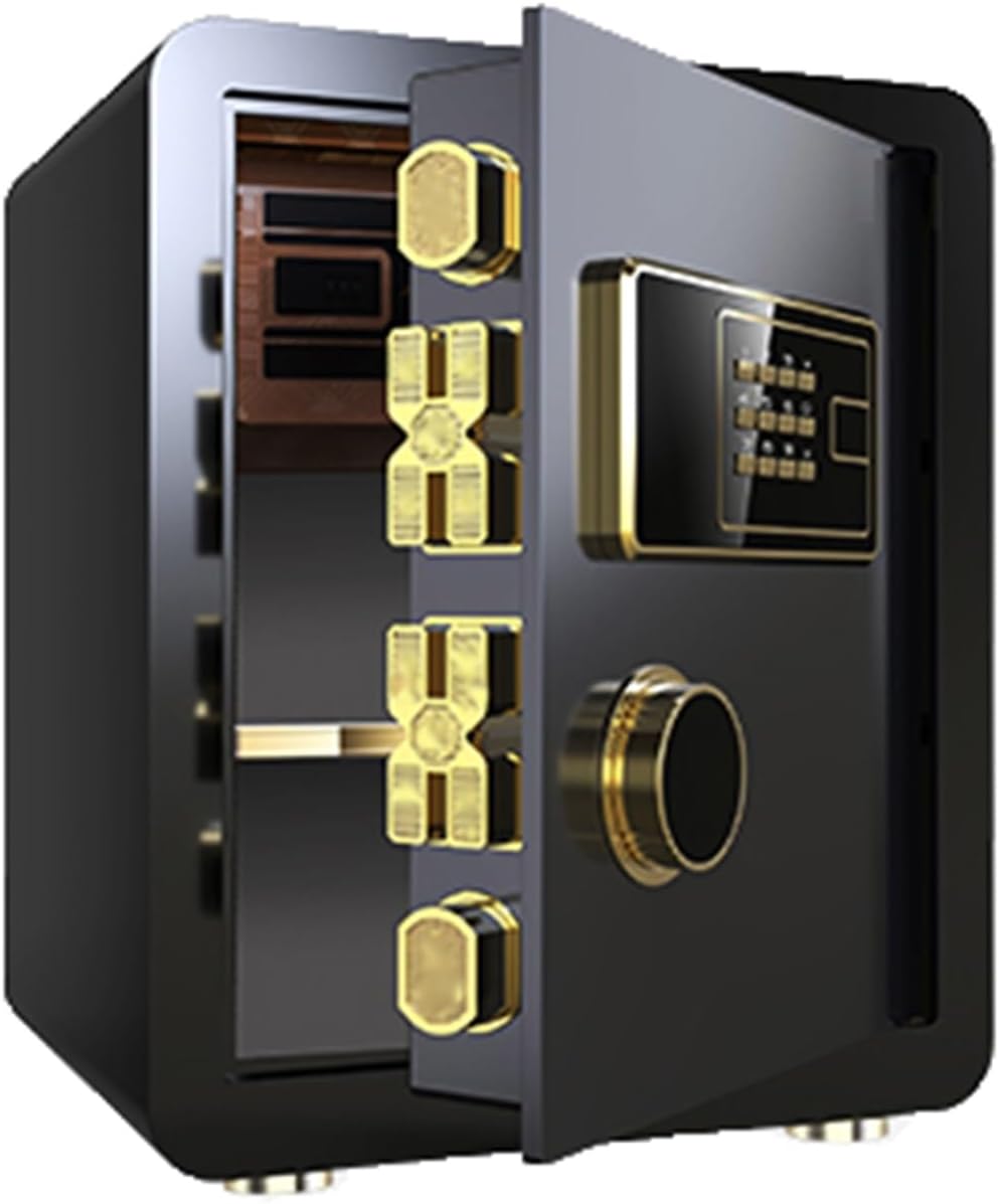 Password Safe,Secure Wall-mounted Safe,Made of Alloy Steel,Equipped with A Smart Alarm Function and Removable Shelves (45x36x32cm)