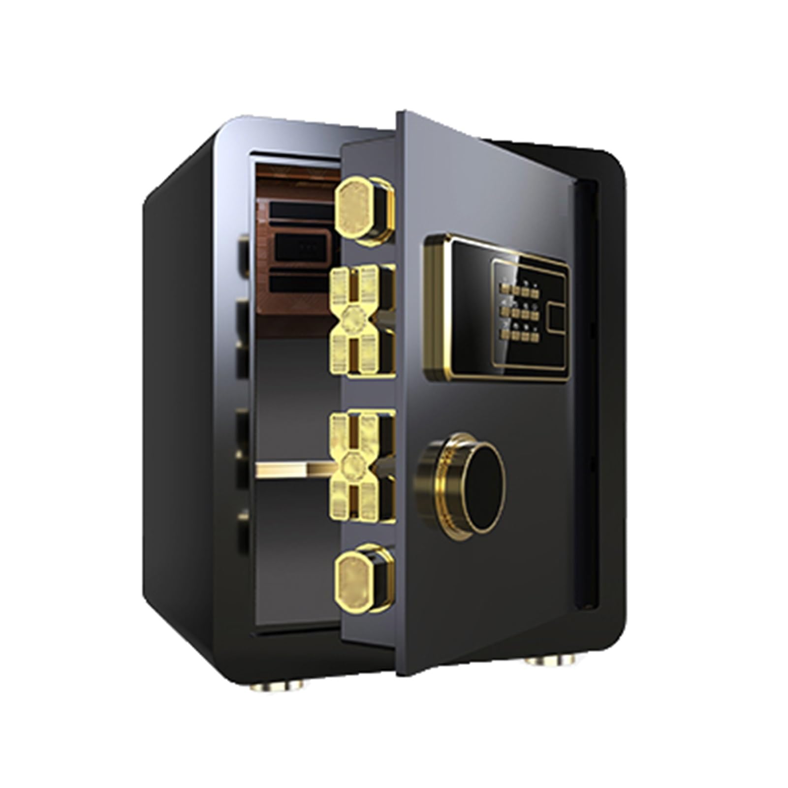 Small Home Safe, Fireproof Small Cabinet With Keypad And Alarm, Suitable For Office Cash, Jewelry, And Documents(Black)